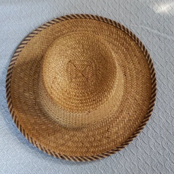 Beat up and weathered straw farmer hats 2 for 1 - Picture 2 of 10